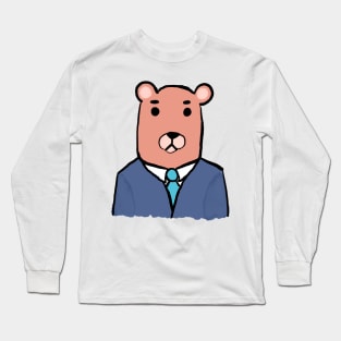 Suited business bear Long Sleeve T-Shirt